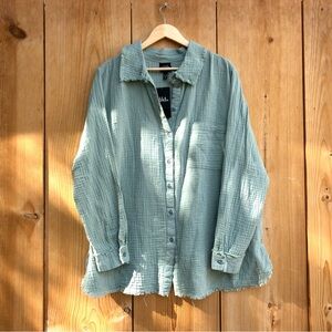Ulla Popken NWT Green Gauze Blouse Sz 20/22